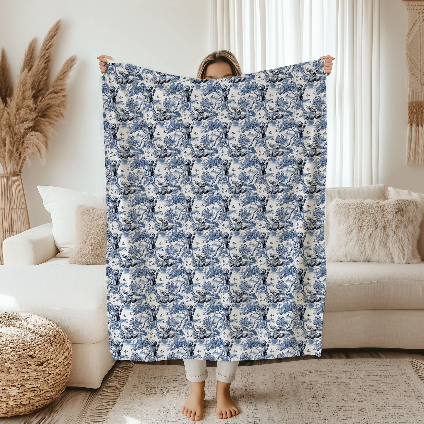 Goldendoodle Blanket - Toile Pattern
