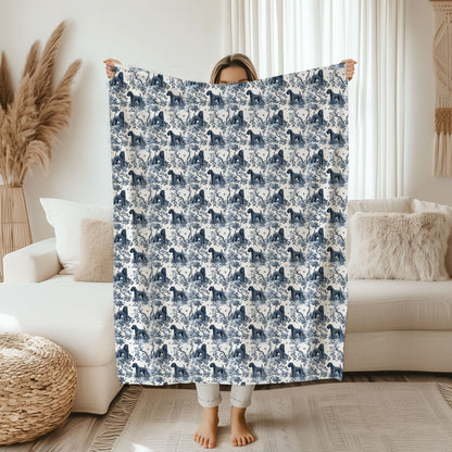 Kerry Blue Terrier Blanket - Toile Pattern
