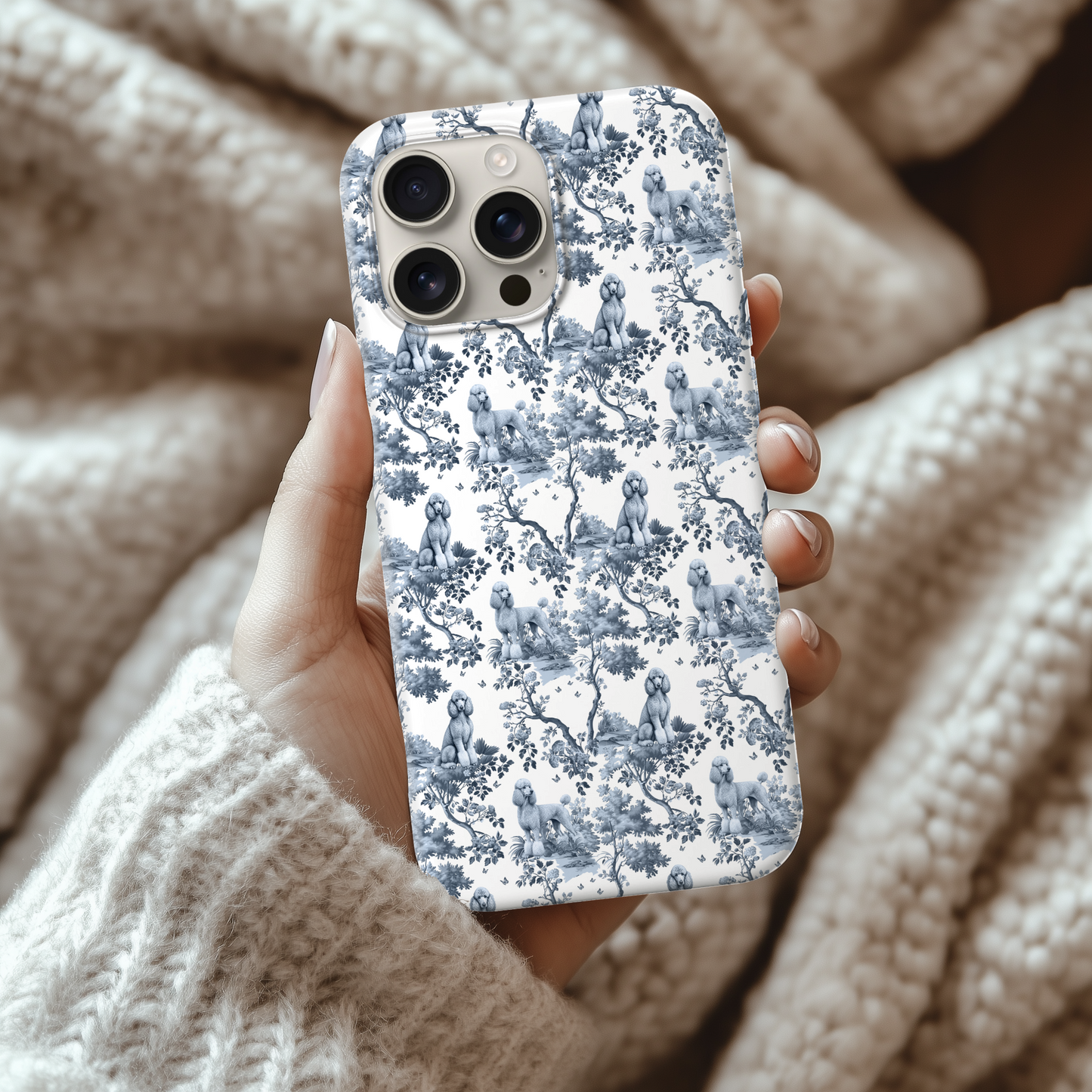Standard Poodle Phone Case - Toile Pattern