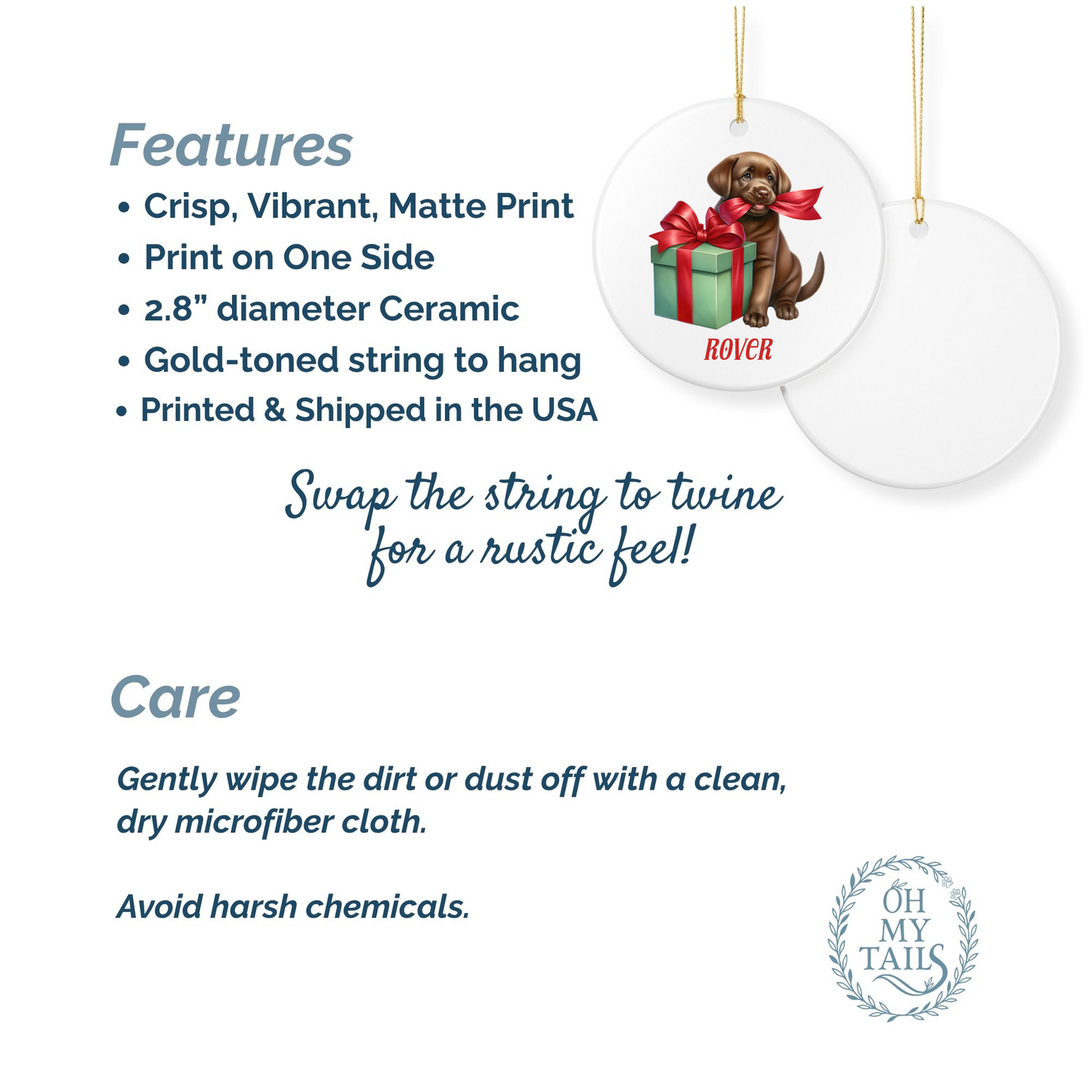 Labrador Retriever Ornament with Custom Name