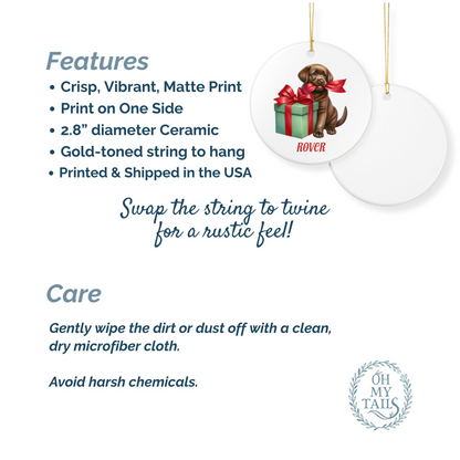 Labrador Retriever Ornament with Custom Name