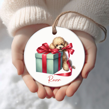 Poodle Ornament with Custom Name