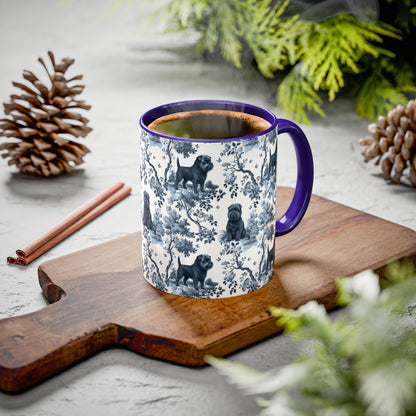Affenpinscher blue toile pattern artwork
