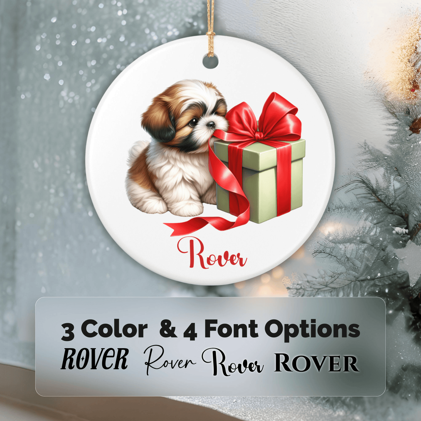 Shih Tzu Ornament with Custom Name