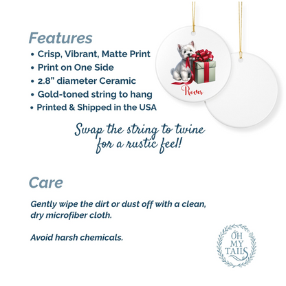 West Highland Terrier Ornament with Custom Name