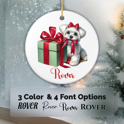 Maltese Ornament with Custom Name