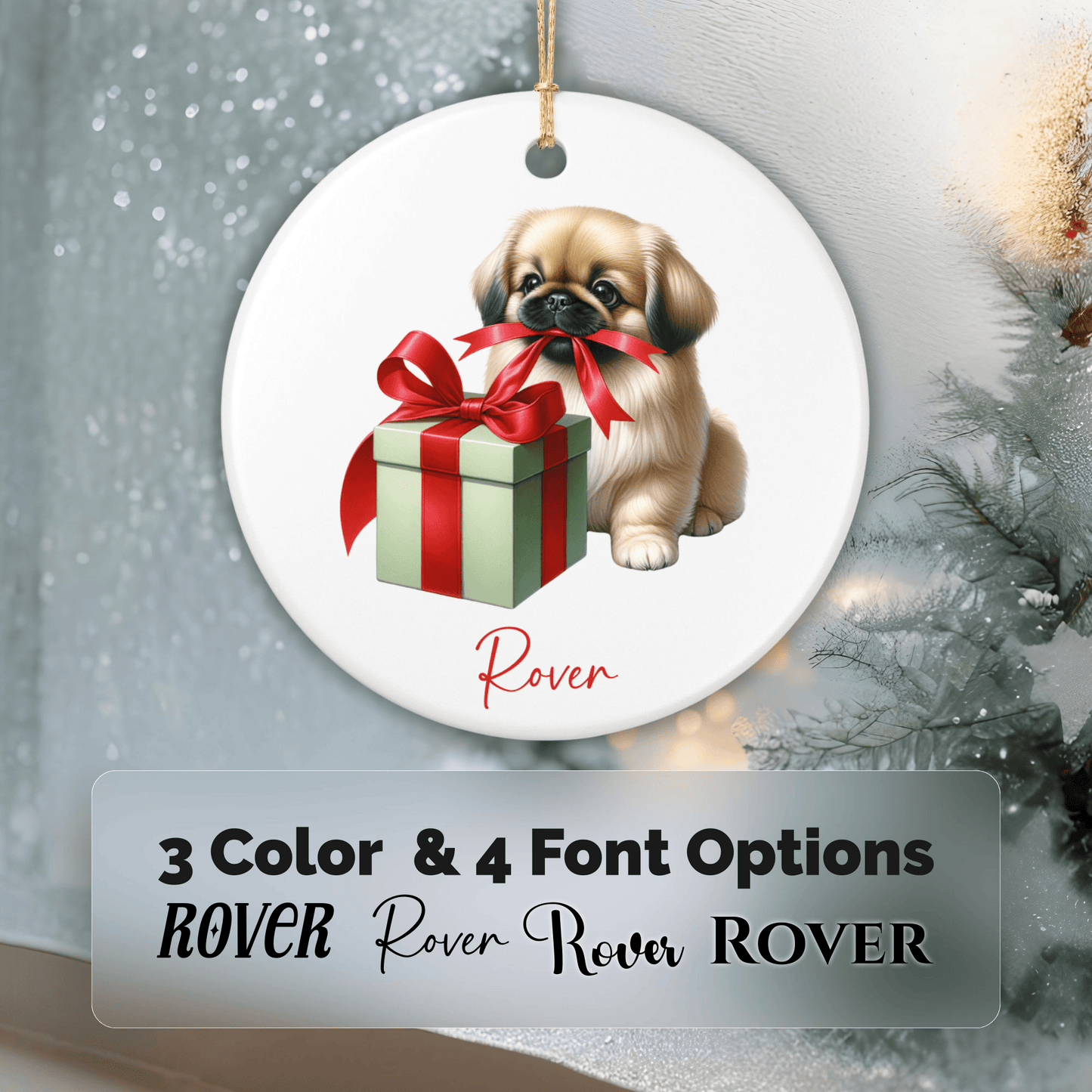 Pekingese Ornament with Custom Name