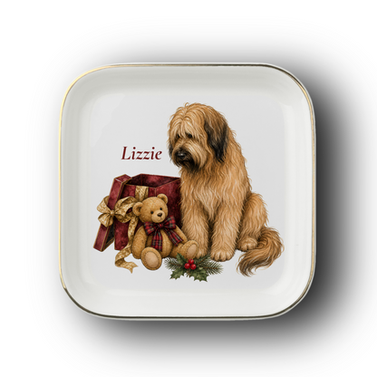 Briard jewelry dish on a white background