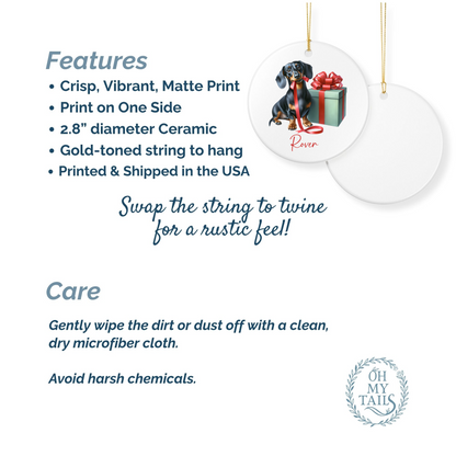 Dachshund Ornament with Custom Name