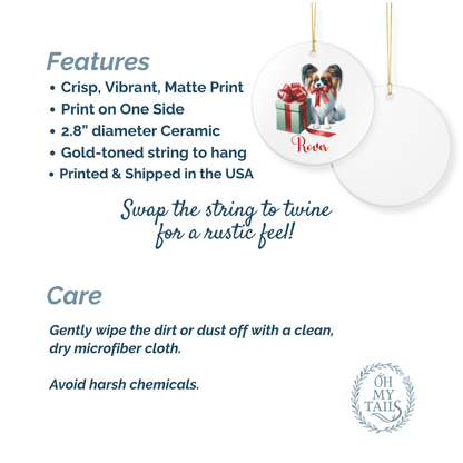 Papillon Ornament with Custom Name