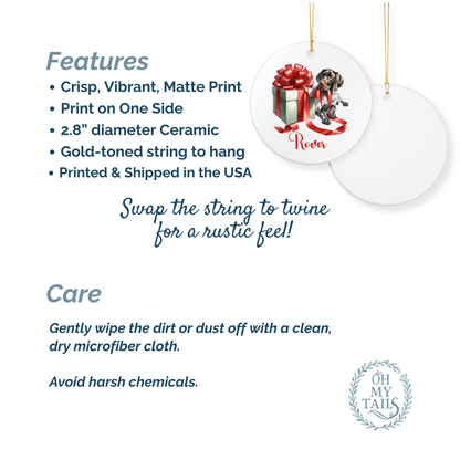 German Shorthaired Pointer Ornament with Custom Name