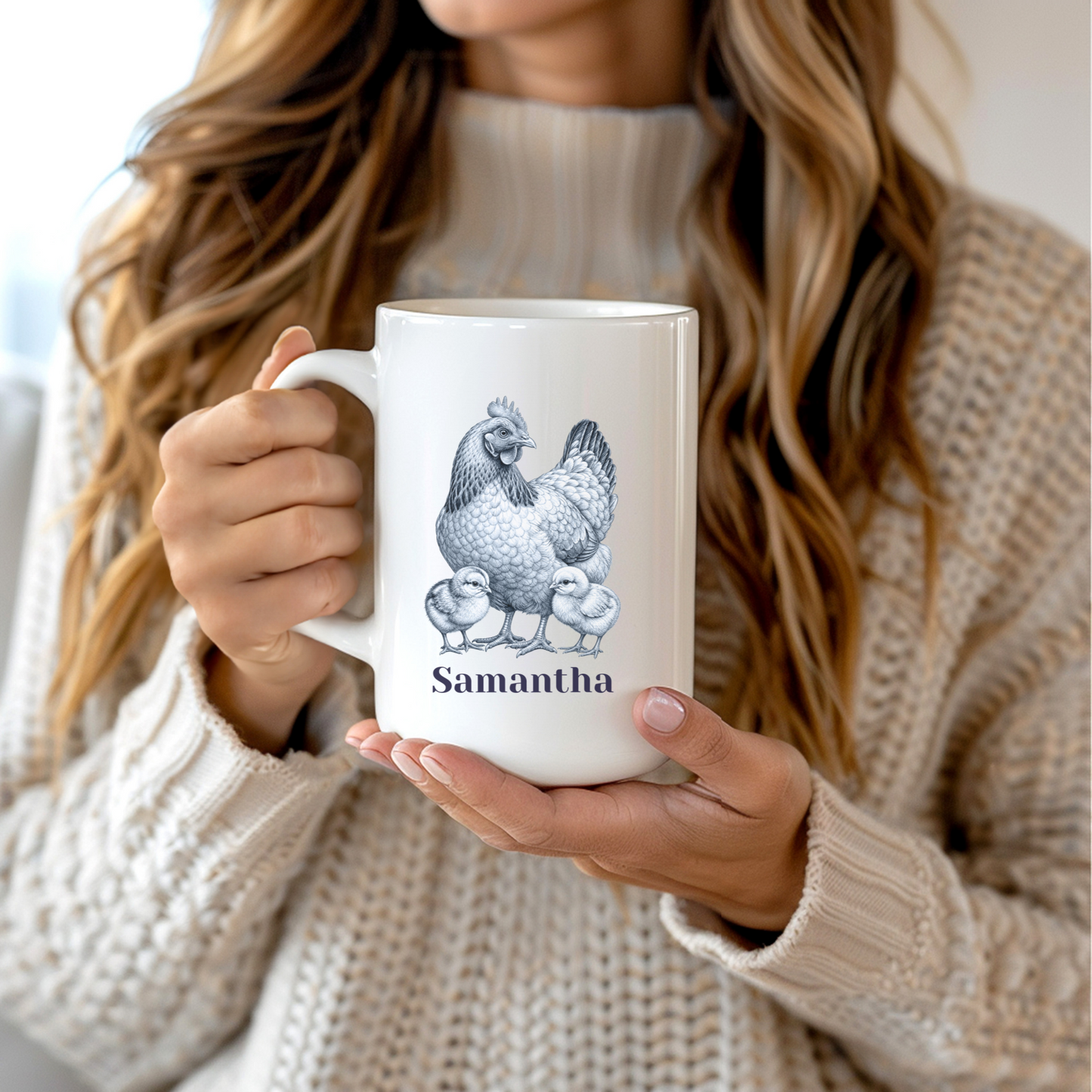 Chicken with Chicks Mug - Personalized