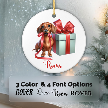 Dachshund Ornament with Custom Name
