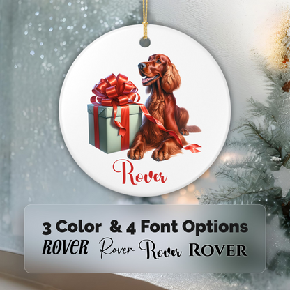 Irish Setter Ornament with Custom Name