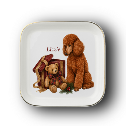 Standard Poodle jewelry dish on a white background
