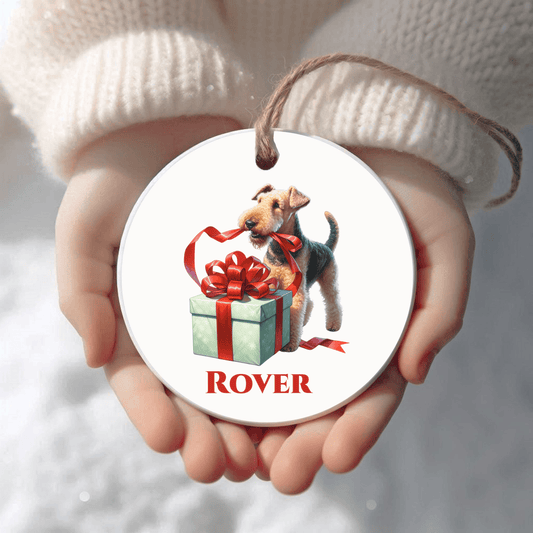 Airedale Terrier Ornament with Custom Name