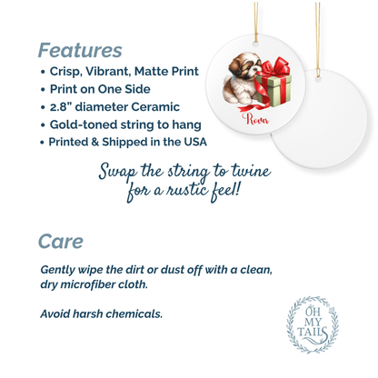 Shih Tzu Ornament with Custom Name