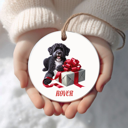 Portuguese Water Dog Ornament with Custom Name