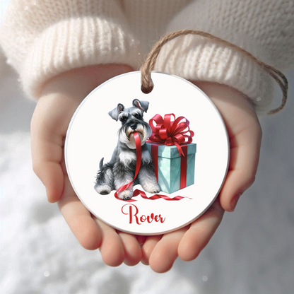 Schnauzer Ornament with Custom Name