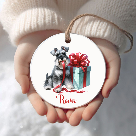 Schnauzer Ornament with Custom Name