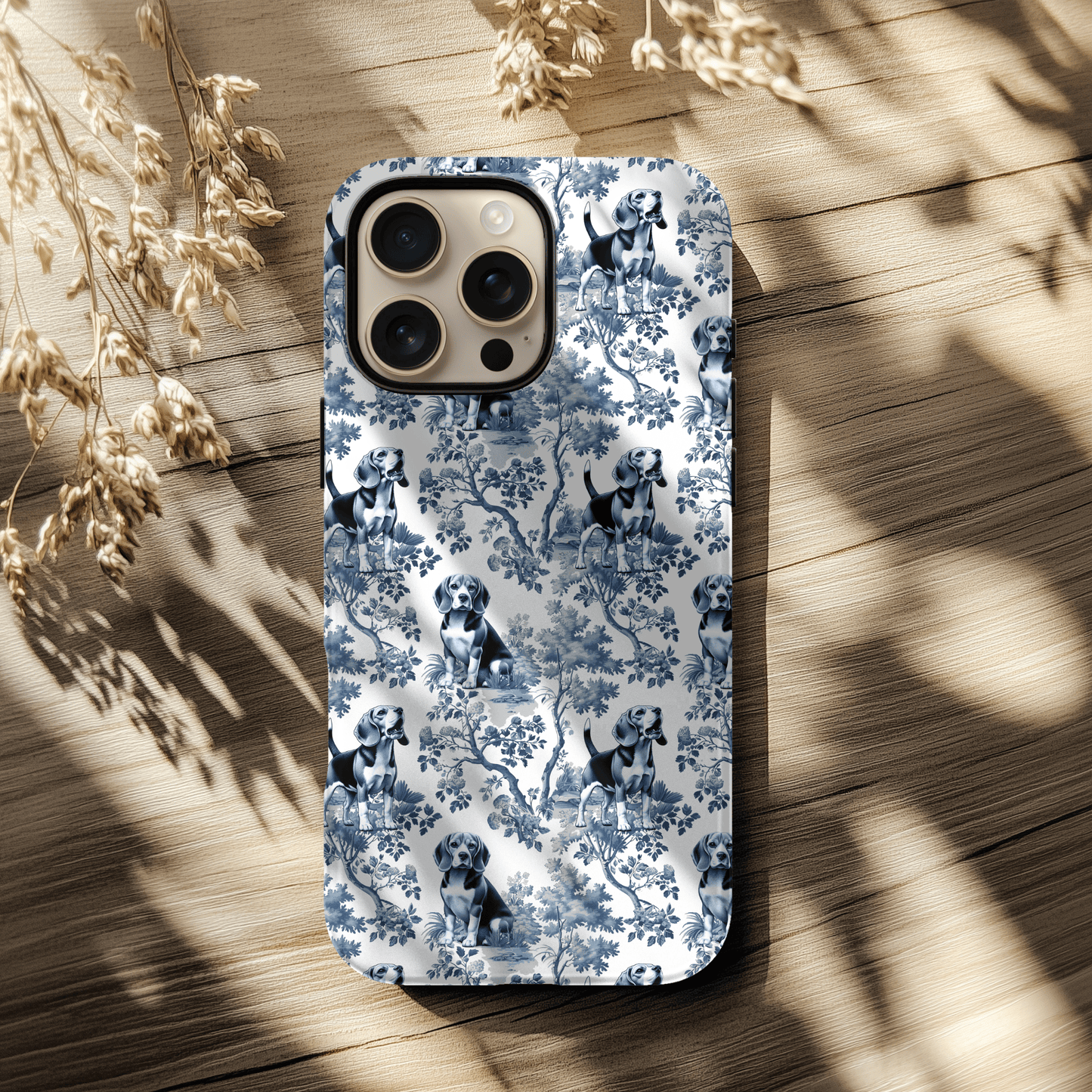 Beagle Phone Case - Toile Pattern