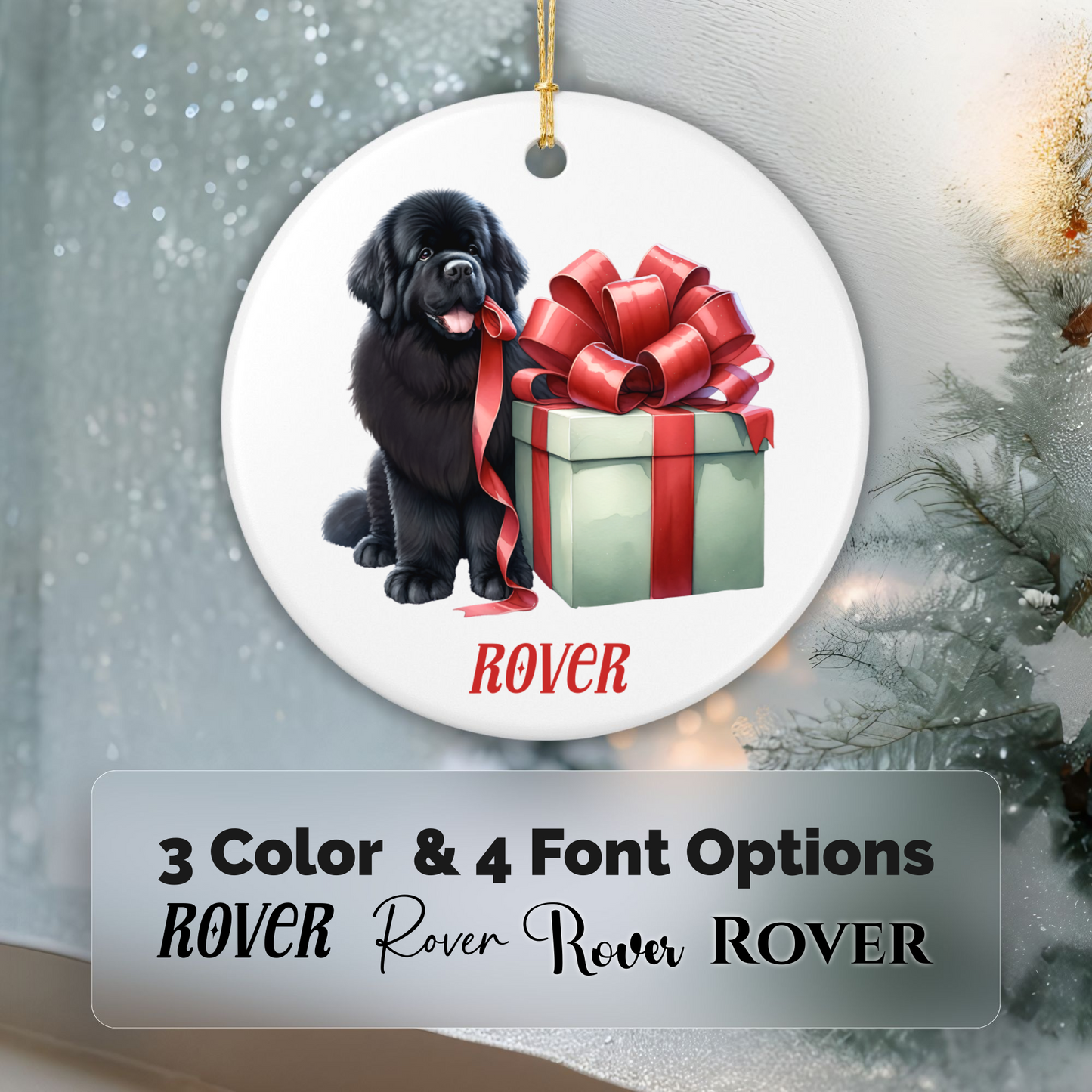 Newfoundland Ornament with Custom Name