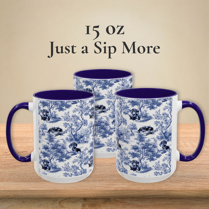 Dachshund Toile Mug - Reading Books