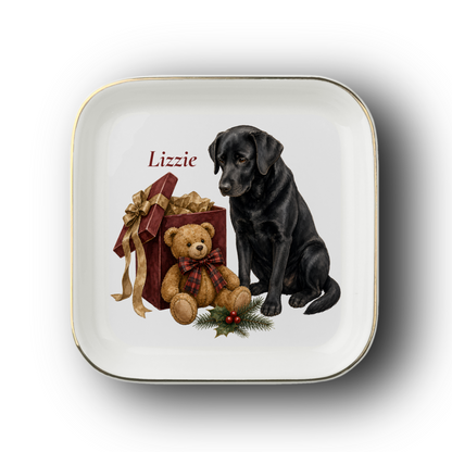 Labrador Retriever jewelry dish on a white background