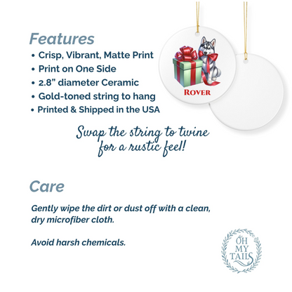 Siberian Husky Ornament with Custom Name