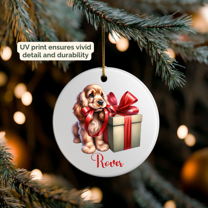 Cocker Spaniel Ornament with Custom Name
