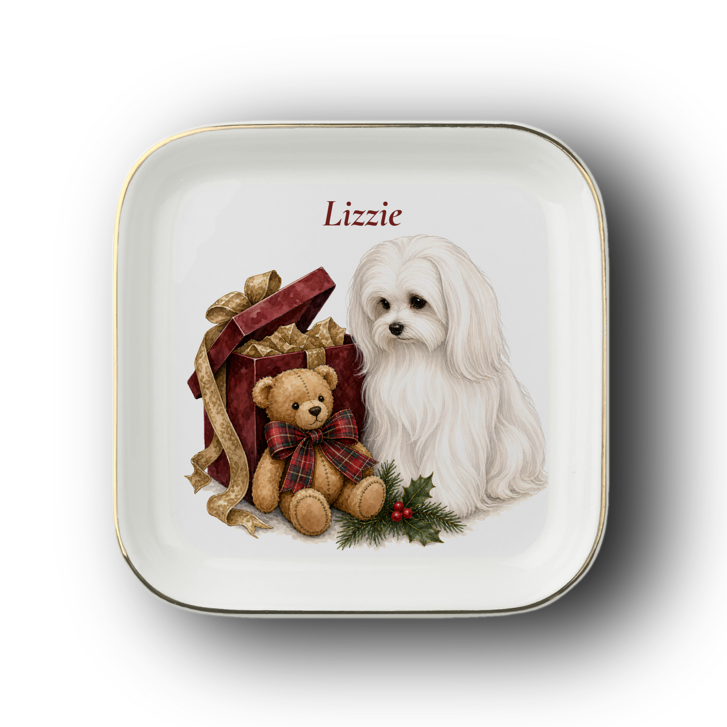Maltese jewelry dish on a white background