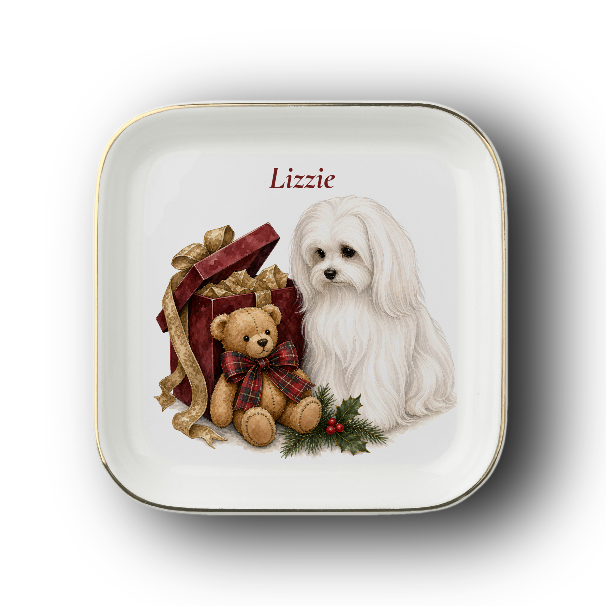 Maltese jewelry dish on a white background