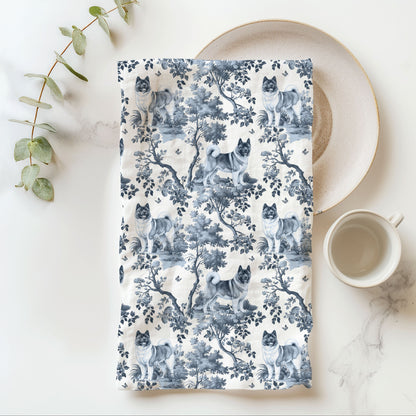 Akita Cotton Tea Towels -Toile Pattern