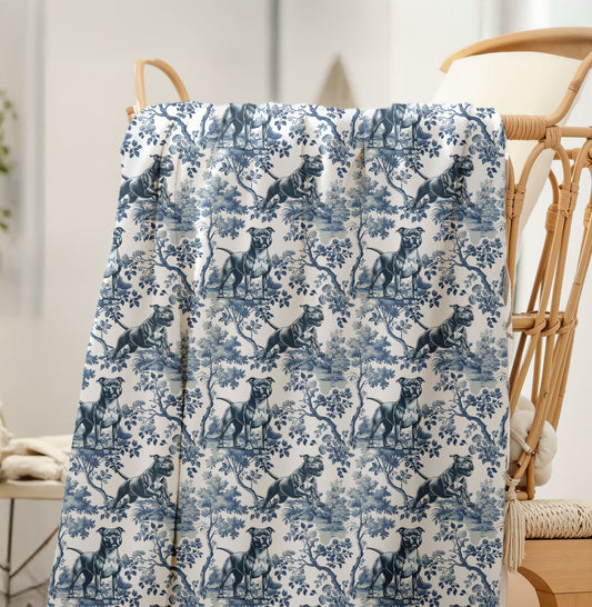 American Staffordshire Terrier Blanket - Toile Pattern