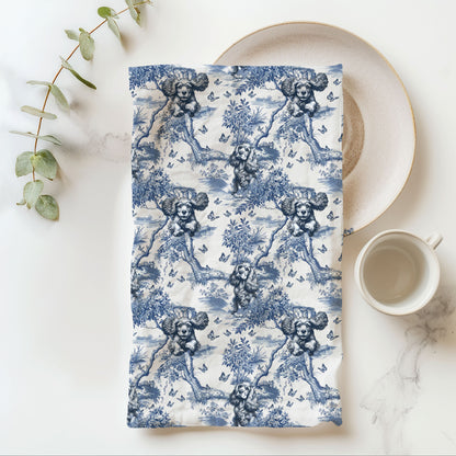 American Cocker Spaniel Cotton Tea Towels -Toile Pattern