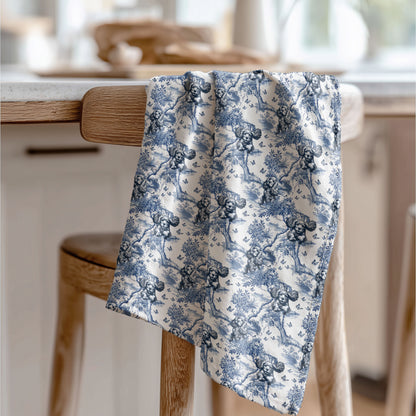 American Cocker Spaniel Cotton Tea Towels -Toile Pattern