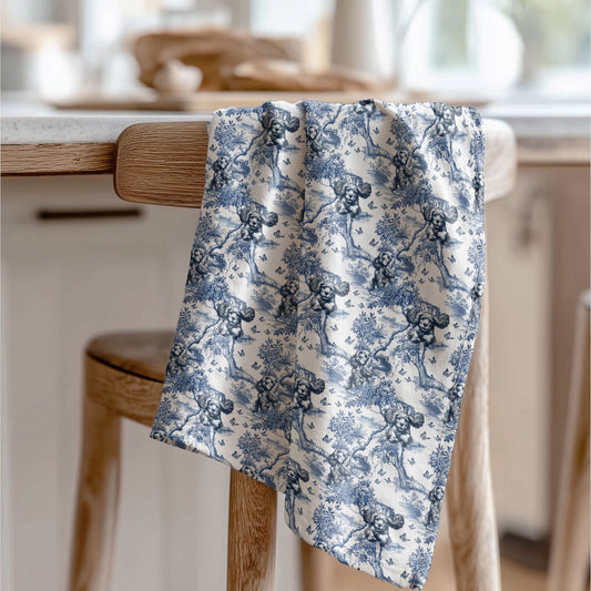 American Cocker Spaniel Cotton Tea Towels -Toile Pattern