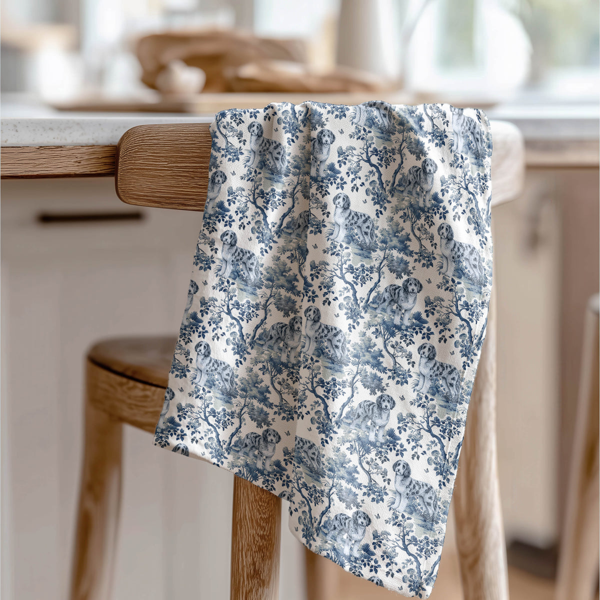 Aussiedoodle · Garden Toile Tea Towel