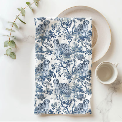 Aussiedoodle · Garden Toile Tea Towel
