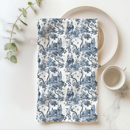 Australian Terrier Cotton Tea Towels - Toile Pattern