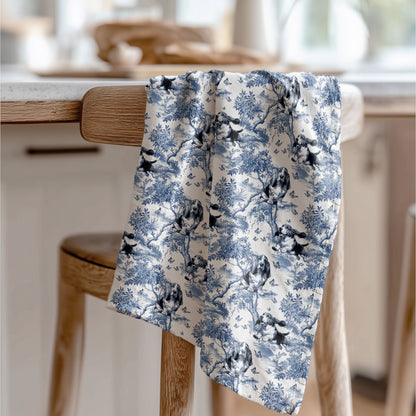 Basset Hound Cotton Tea Towels -Toile Pattern