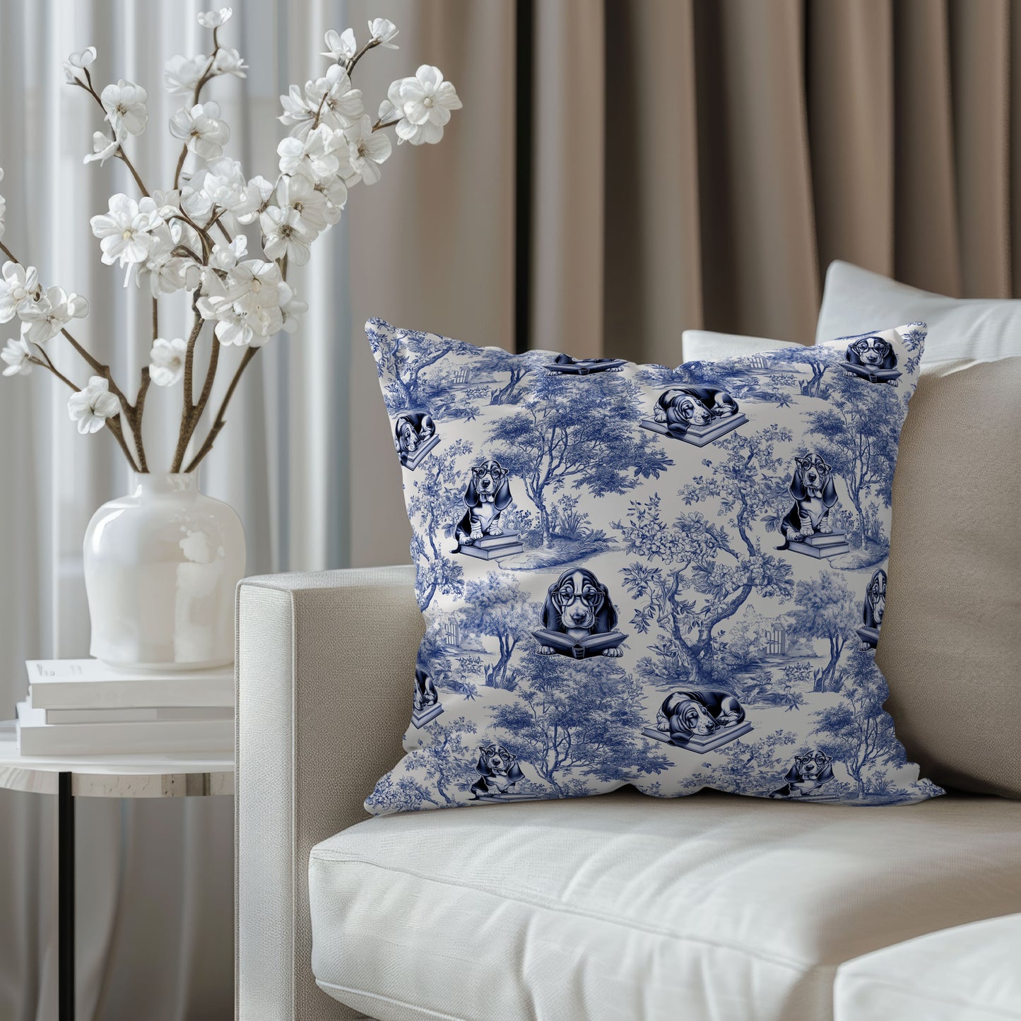 Basset Hound Pillow Pillow Cover - Toile