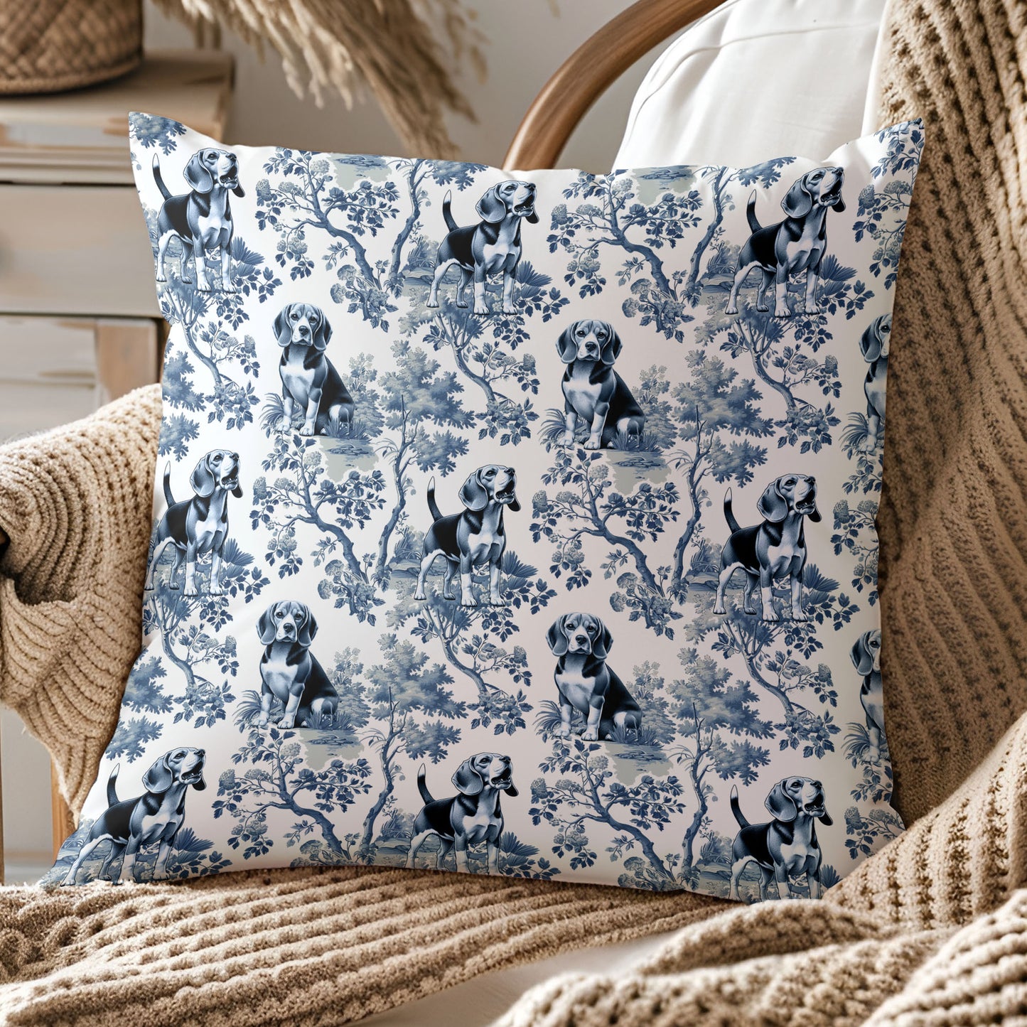 Beagle Pillow Cover - Toile