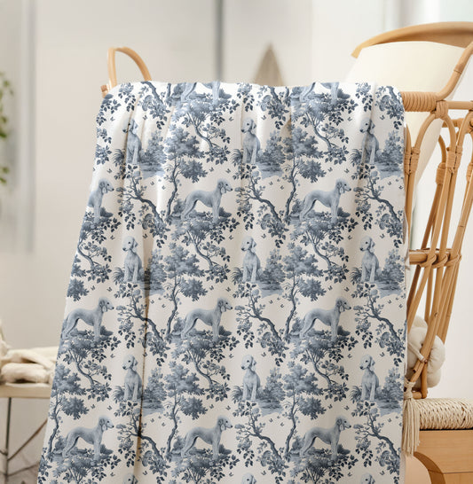 Bedlington Terrier Blanket - Toile Pattern