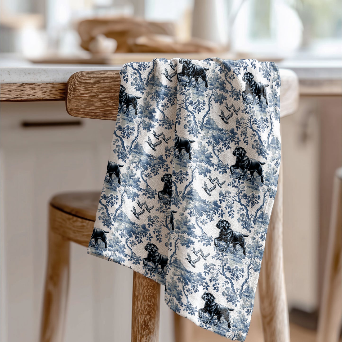 Labrador Retriever Cotton Tea Towels -Toile Pattern