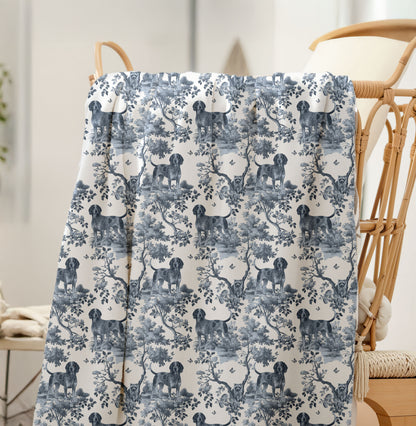 Bluetick Coonhound Blanket - Toile Pattern