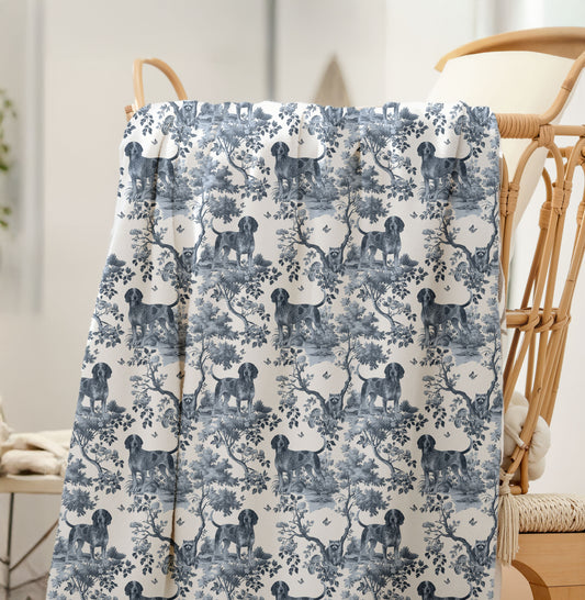 Bluetick Coonhound Blanket - Toile Pattern