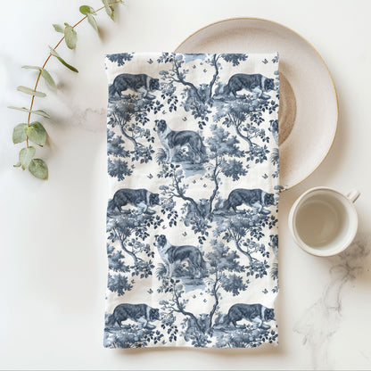 Border Collie Cotton Tea Towels - Toile Pattern