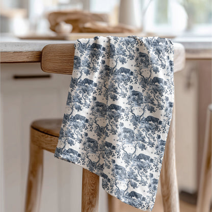 Border Collie Cotton Tea Towels - Toile Pattern