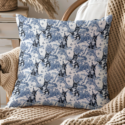 Boxer Pillow Cover - Blue Toile Pattern